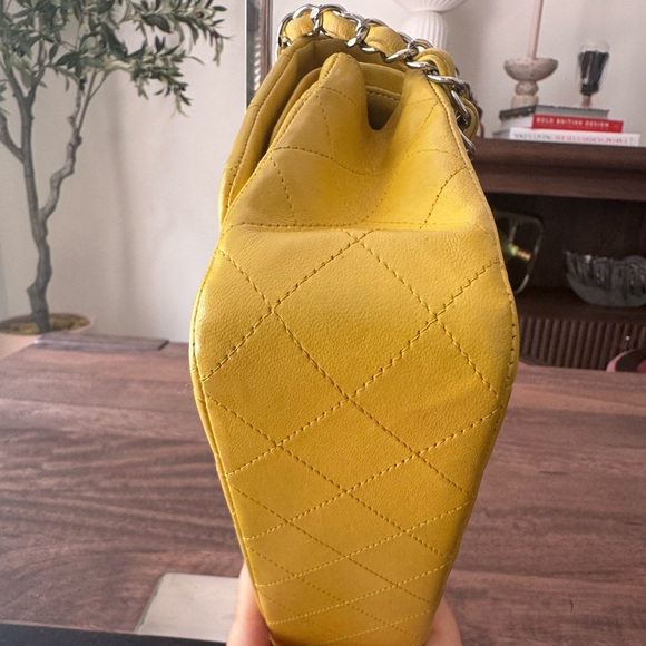 CHANEL Lambskin Quilted Medium Double Flap in Yellow - Picture 7 of 15